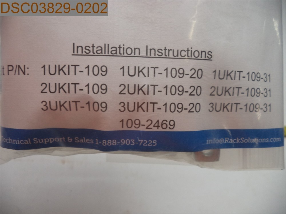 QTY= 3: Rack Solutions Adjustable Fixed Rails 19" 4Post Racks, 658456, 2UKIT-109