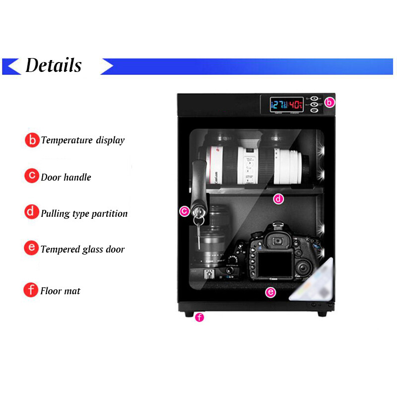 30L Digital Dehumidify Dry Cabinet Box Full Automatic Camera & Lens