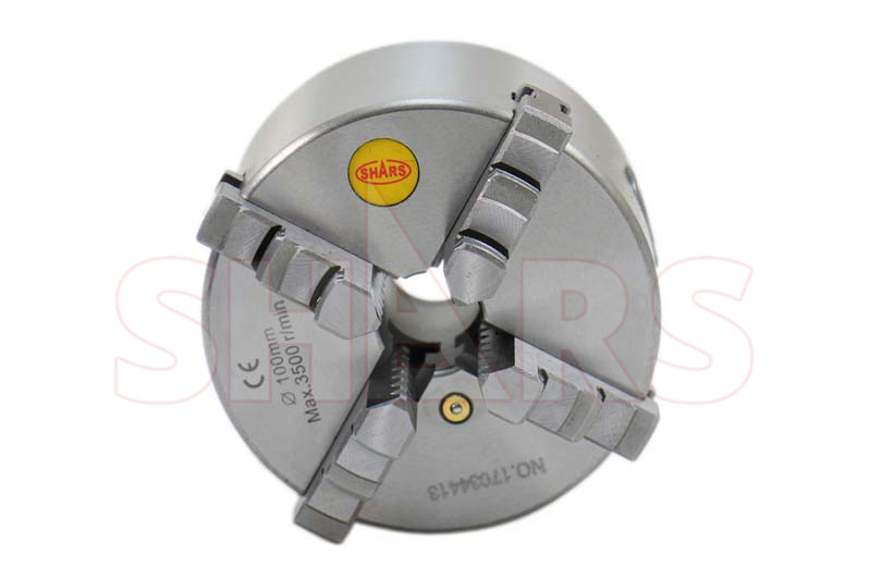 4" 4 Jaw Self Centering Lathe Chuck with 2 Set Jaws + .003" TIR Certificate #[
