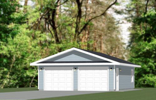24x30 2-Car Garage -- 720 sq ft -- PDF Floor Plan -- Model 1E