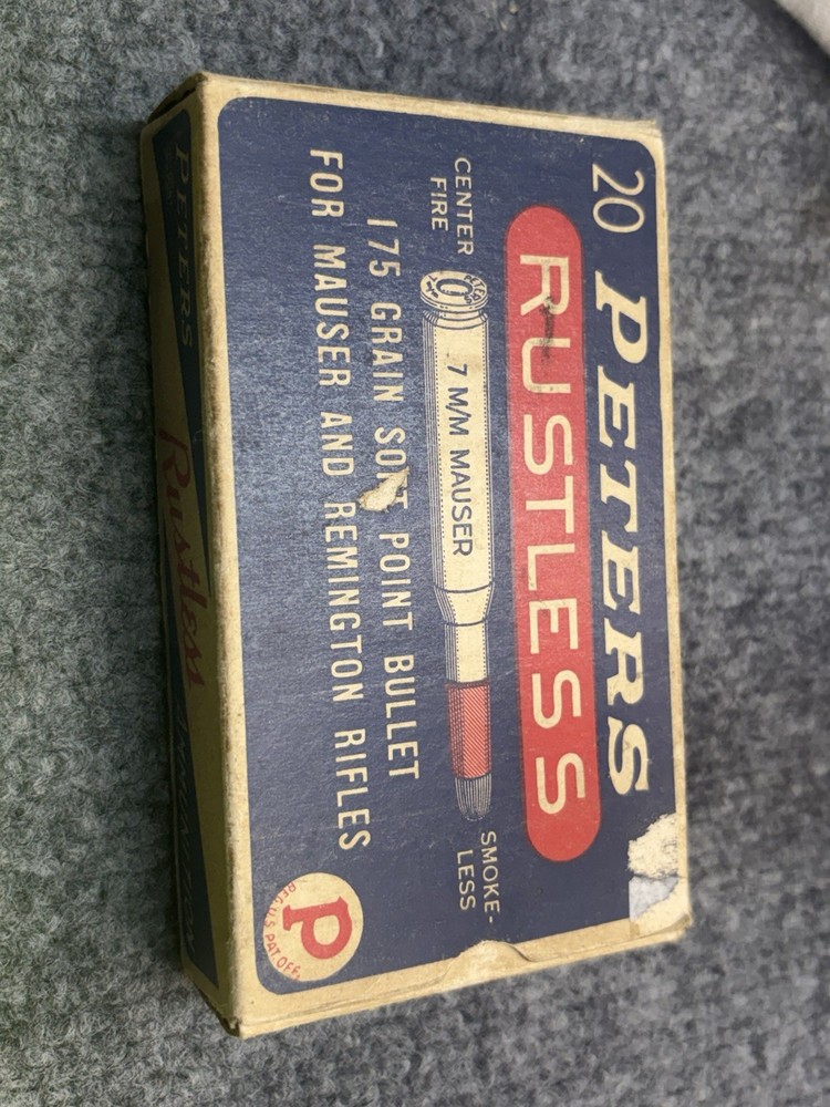 PETERS RUSTLESS 175 GRAIN SOFT POINT 7MM MAUSER (AMMO "BOX ONLY")