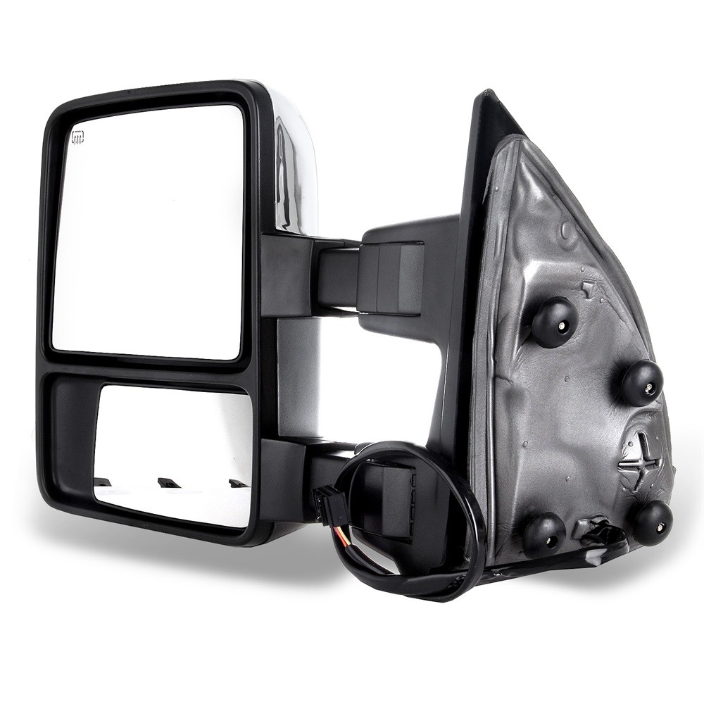 Towing Mirror Pair for 2008-2016 Ford Super Duty Heated Chrome Casing