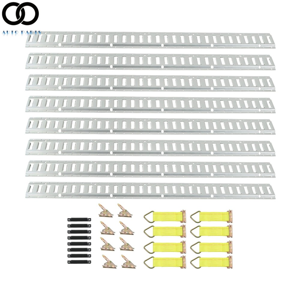 32 PCS E Track Tie Down Rail Kit 5' E Track Rails Enclosed Cargo For Trailer