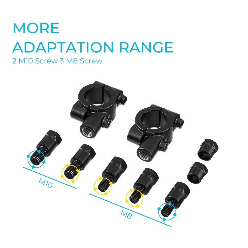 ATV Universal Rear View Side Mirrors With 7/8" Handlebar Mount For Honda Yamaha