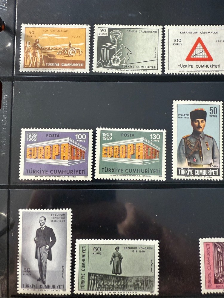 1969 complete year TURKEY stamps mnh, includes officials