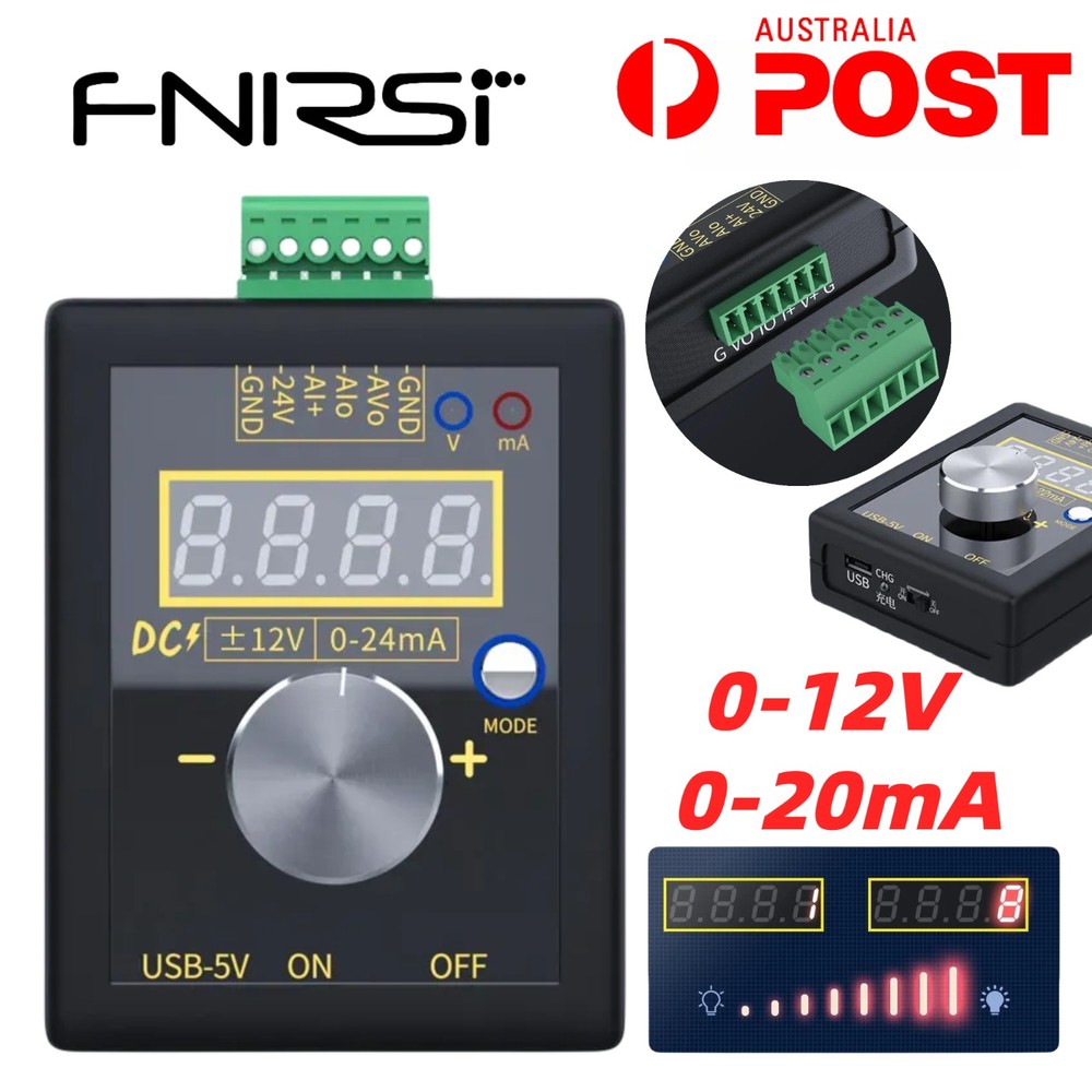 FNIRSI Signal Generator Adjustable Current Voltage Source Simulator 0-20mA 0-12V