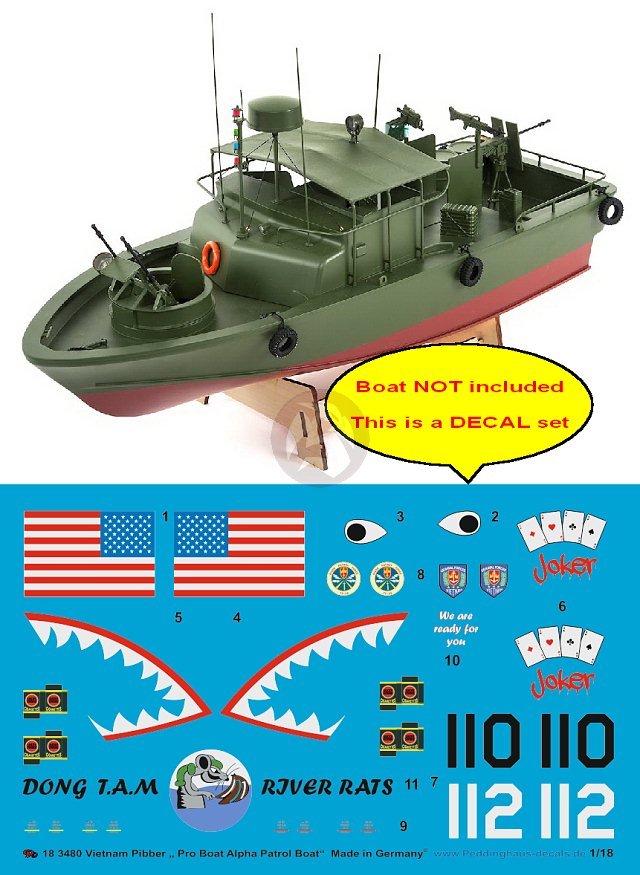 Peddinghaus 1/18 Alpha Boat PBR "Pibber" Vietnam Markings (Pro Boat Models) 3480