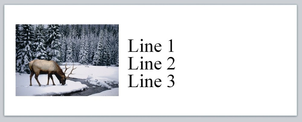 Personalized Address labels Winter Scenery Moose  (jx 129)