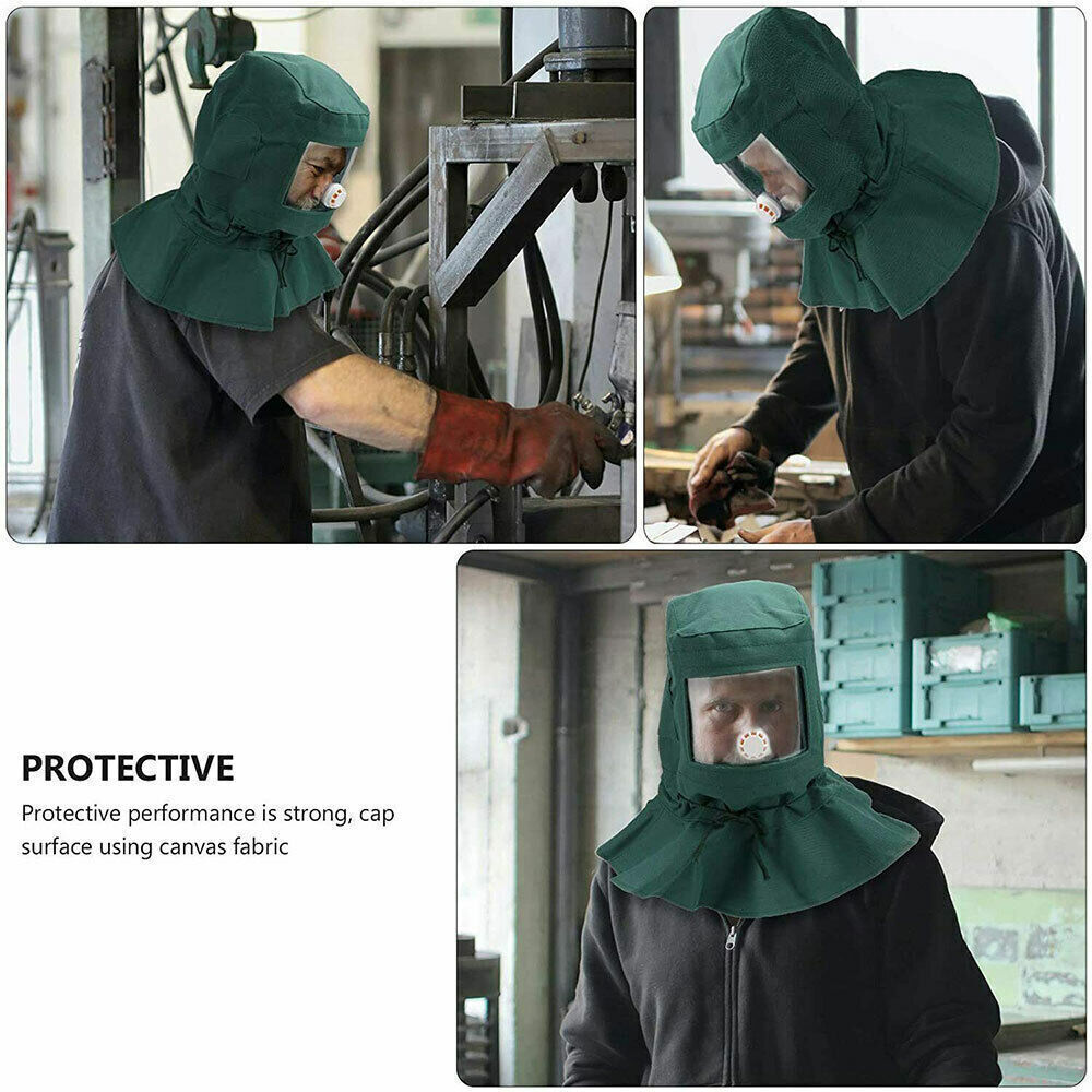 Sand Blasting Tool Anti-wind Dustproof Hood Caps Protective Face Shield US