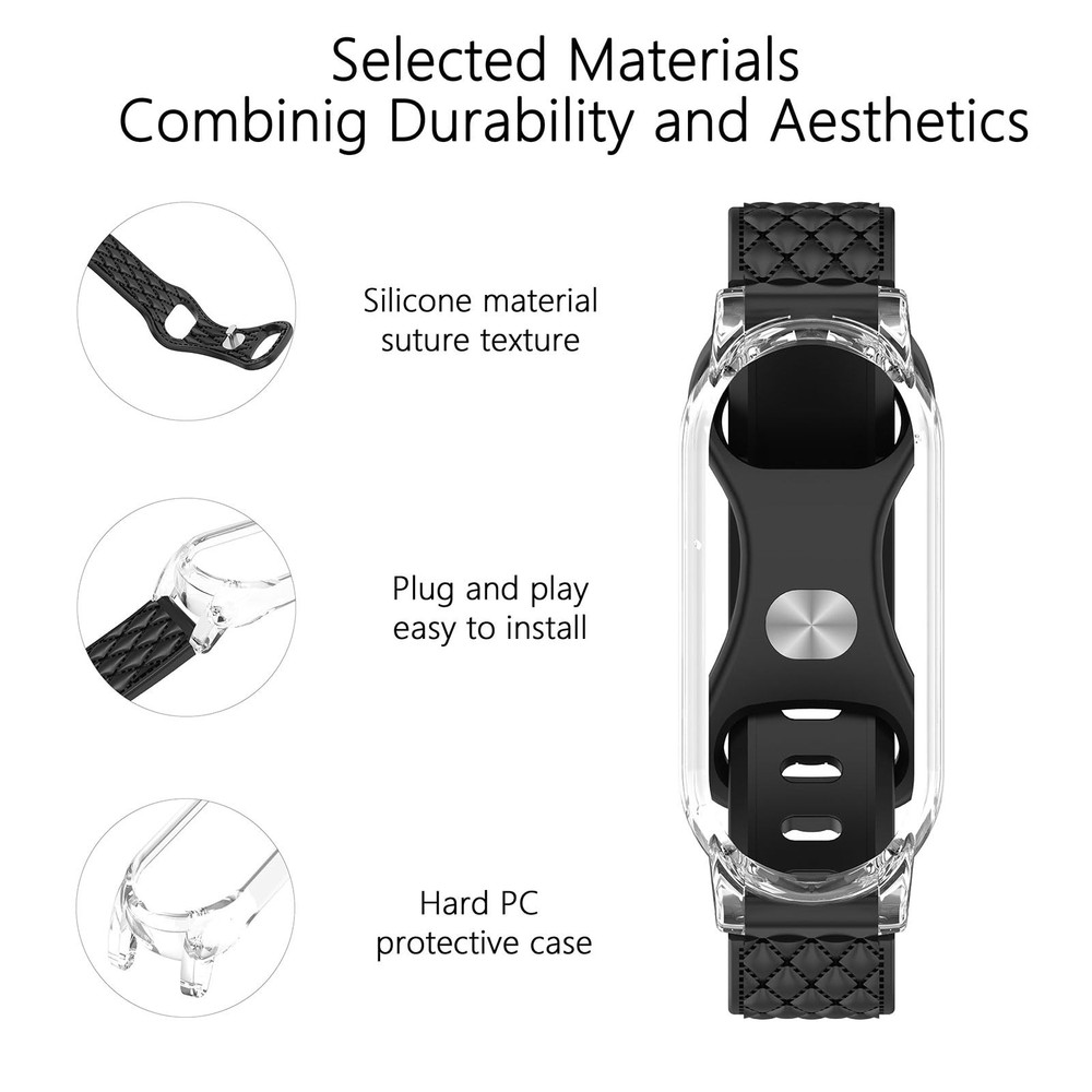 Magnetic Silicone Wristband with PC Case, Adjustable Replacement Strap, 2 Sty...