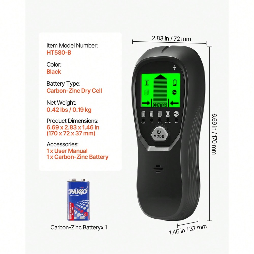 Stud Finder Wall Scanner,5 In 1, Electronic Wall Stud Detector With Smart Sensor