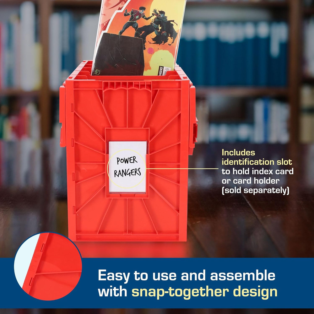 Short Comic Book Bin | Holds 150 Comics | Stackable Plastic Storage | Acid-Free