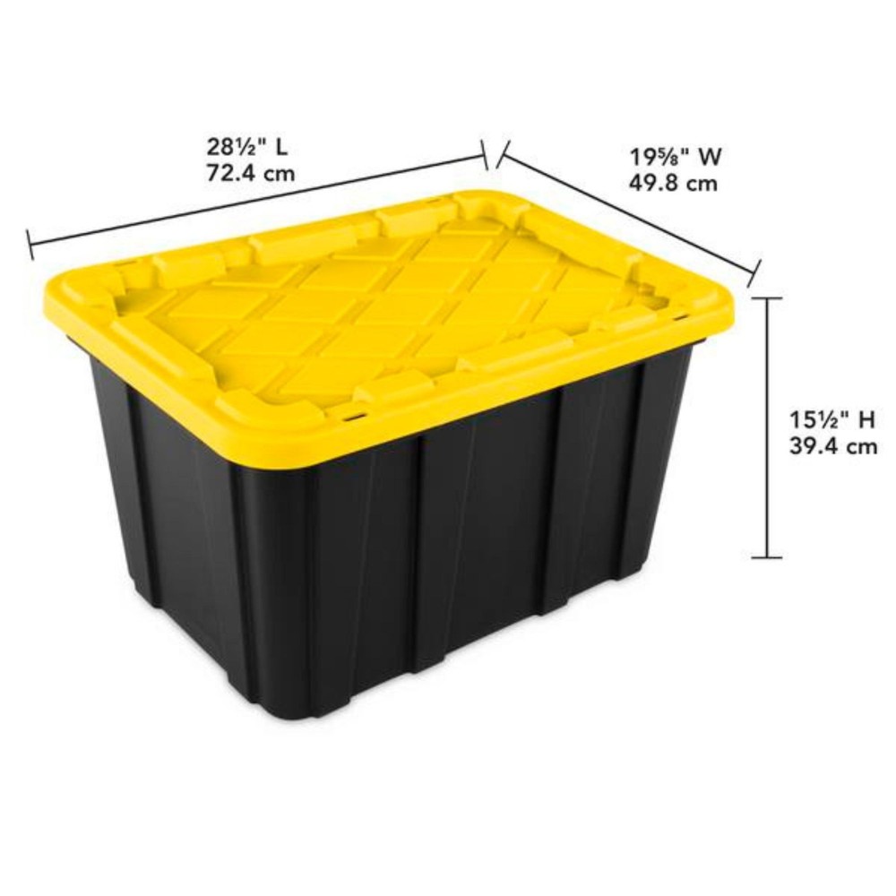 Sterilite 27 Gallon Industrial Stackable Storage Tote Lidded Containers, 16 Pack