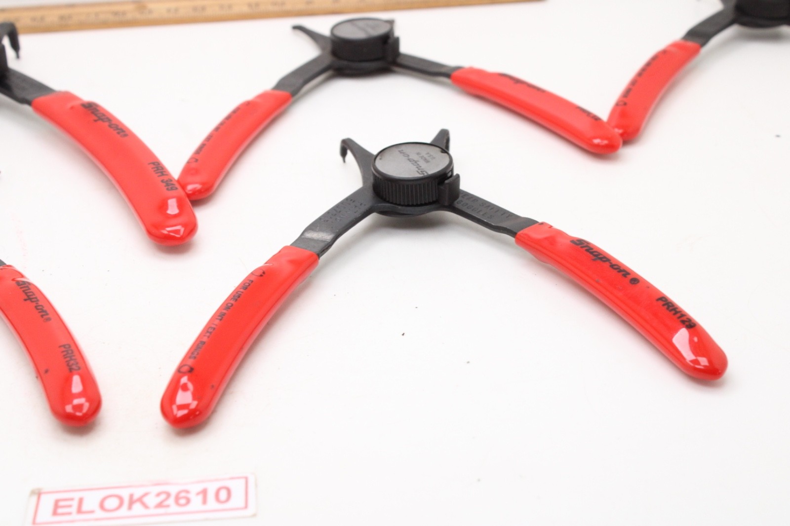 Snap On PRH406 6 Piece Red Rubber Handle Snap Ring Pliers Set USA