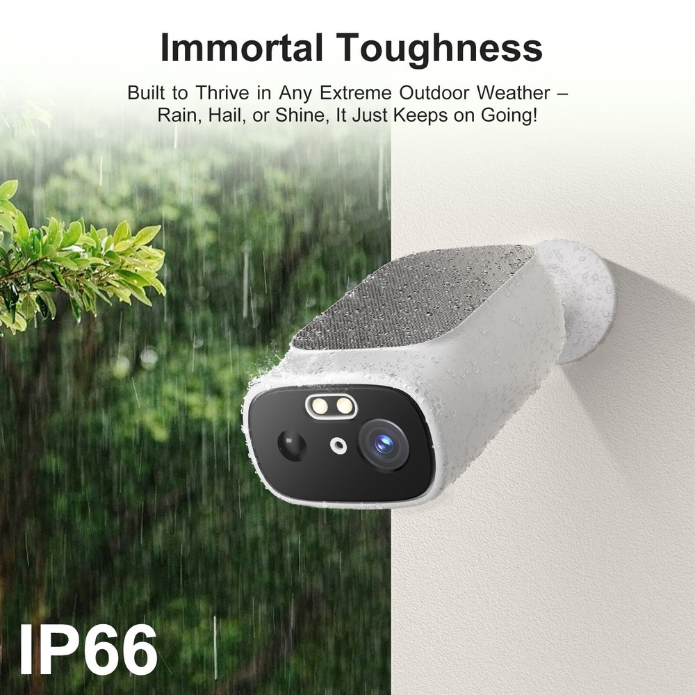 6Pack DualBand Wireless Solar Battery Power Security Camera System Outdoor 2K
