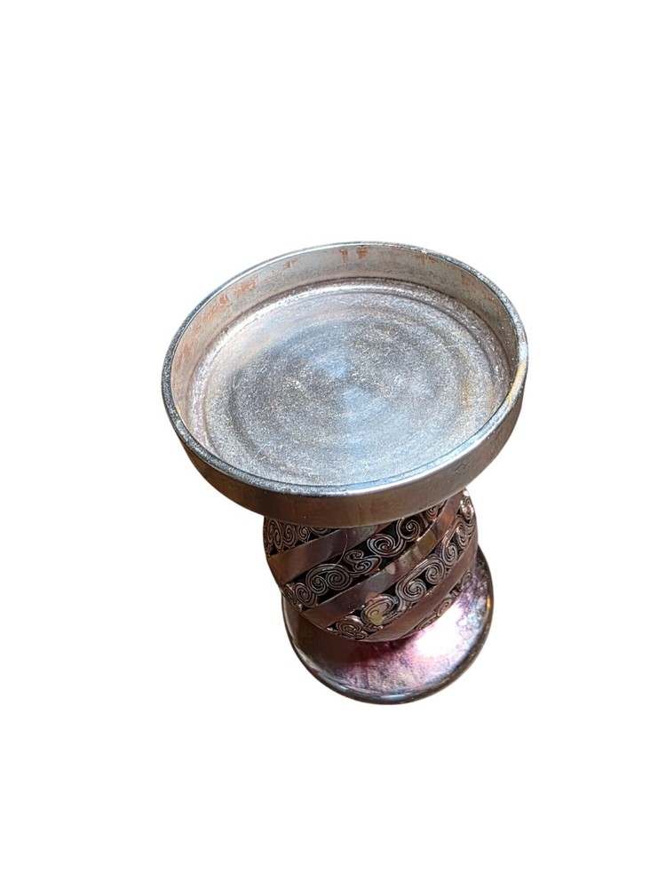 ONE BRIGHTON 5" CANDLE STICK SILVER CANDLESTICK SCROLL DESIGN SILVER PLATED 83A