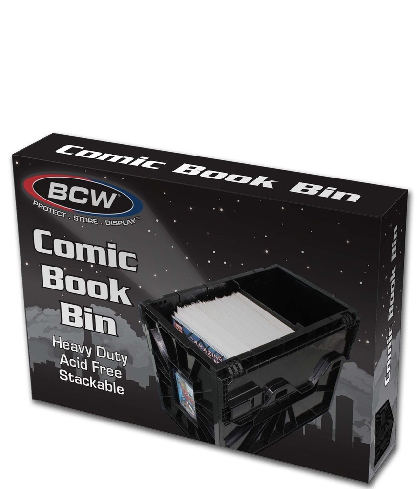 BCW Raw Comic Book Storage Plastic Bin Box Stackable Boxes With Lid & 4 Dividers