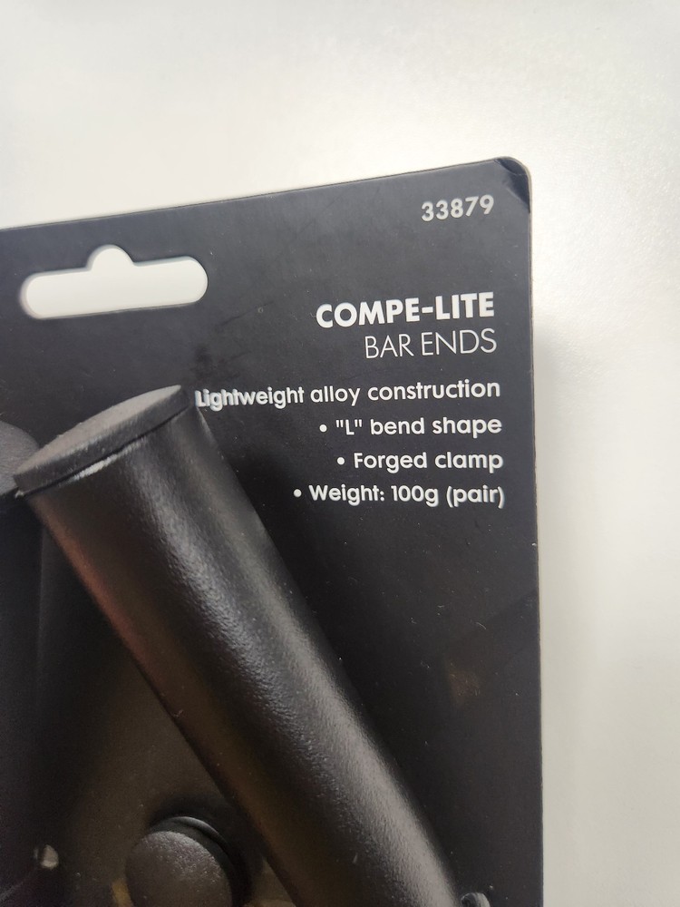 Origin 8 Compe-Lite Bar Ends, Black, Long L Bend Shape