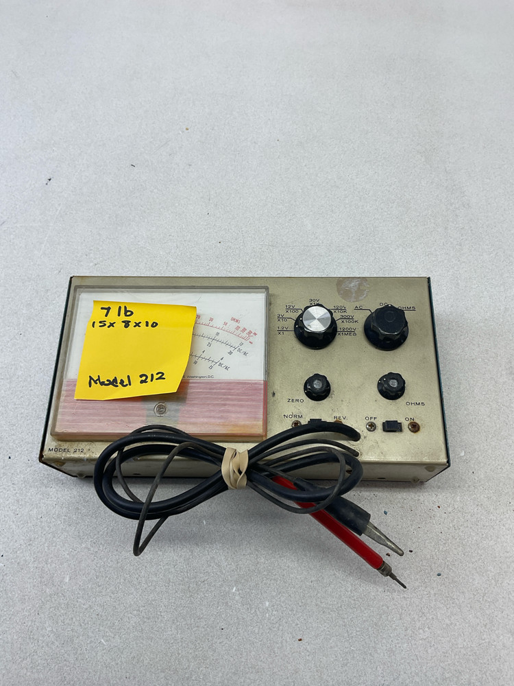 Vintage Conar Instruments Model 212 Volt Ohm Meter Silver/Black Corded Analog