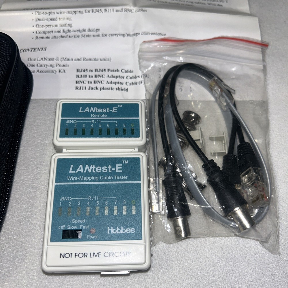 Hobbes GIGAtest-E Remote Cable Checker 10 100 1000 Compact Basic Network Tester