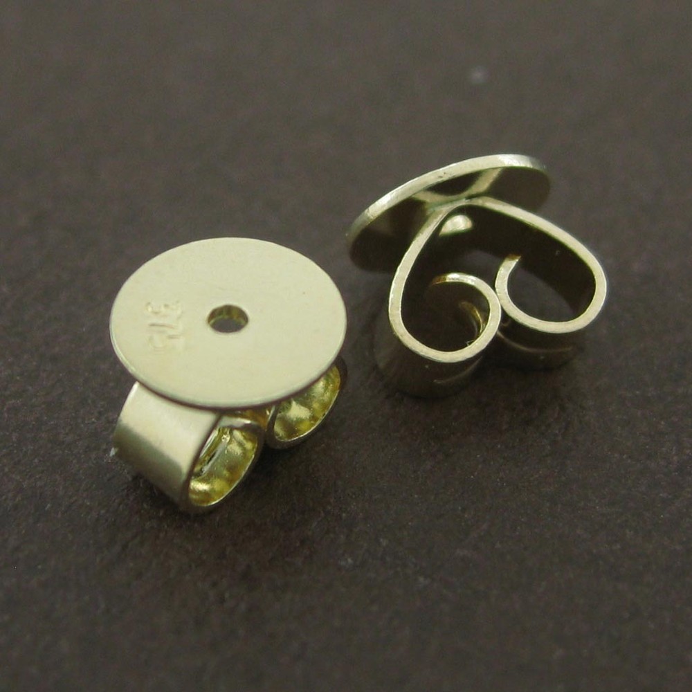 Genuine 9CT Solid Yellow Gold Disc Butterfly Earring Backs 5mm - 1 Pair