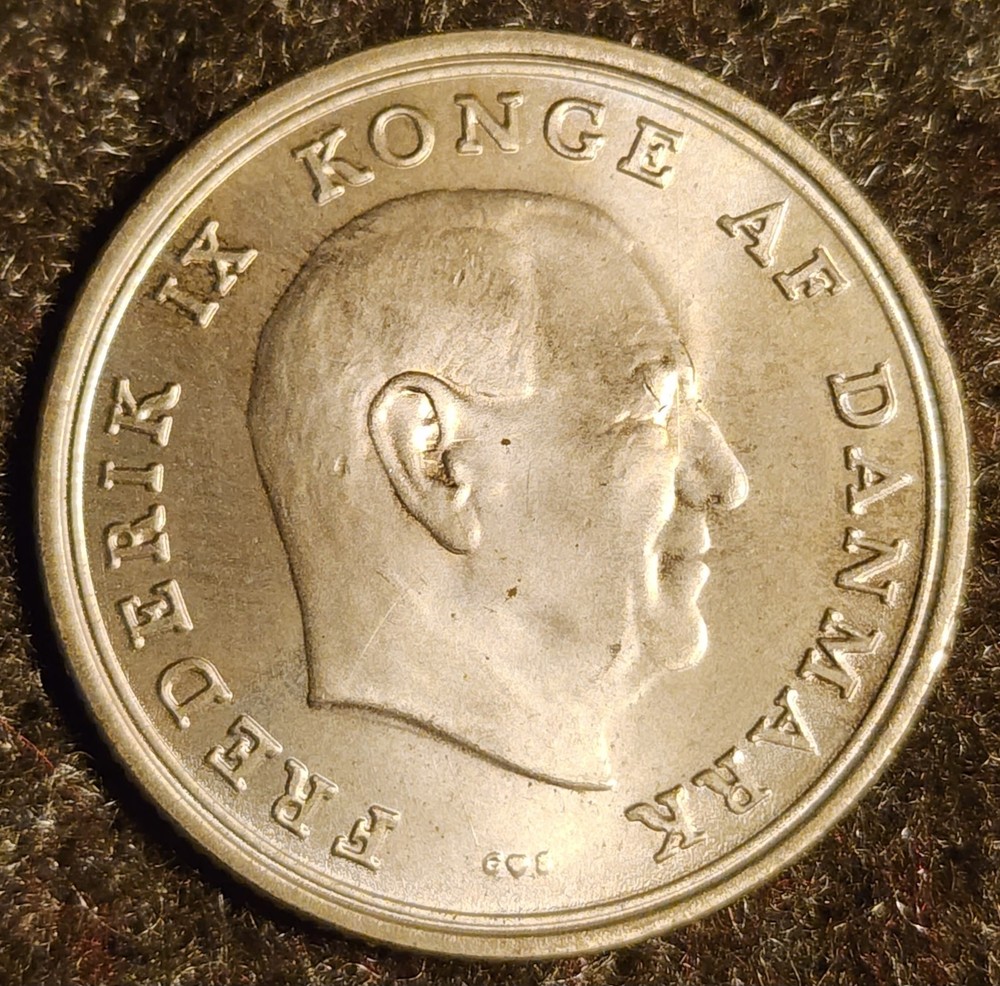 Denmark 1969 1 Krone Unc Coin