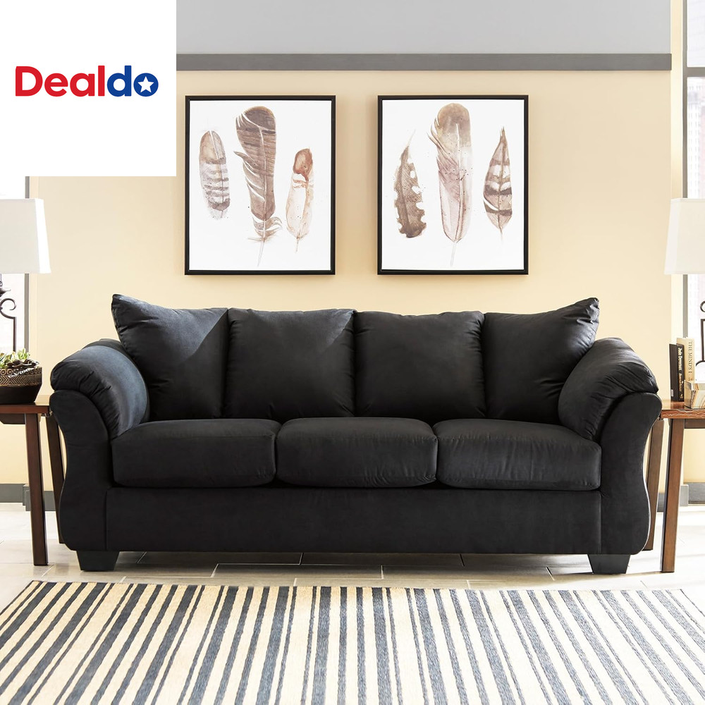 Darcy Classic Contemporary Sofa, Black