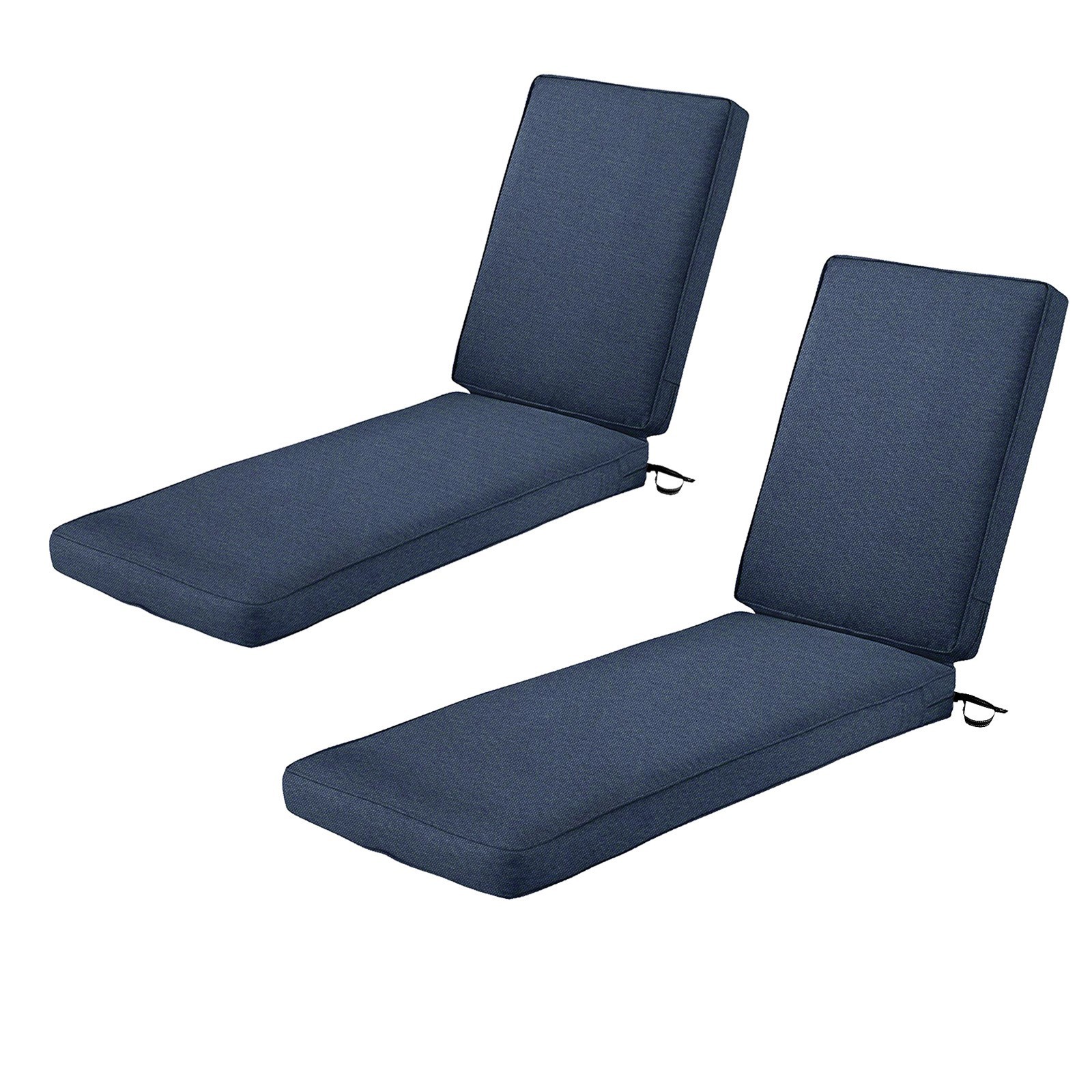 Set of 2 Chaise Lounge Cushions Outdoor Waterproof w/ Removable Cover 80" x 26"