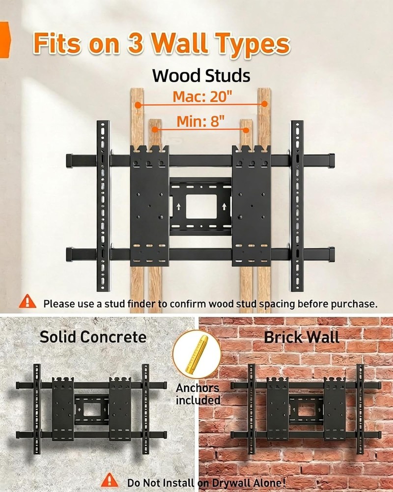 TV Wall Mount Full Motion 85 120in Heavy