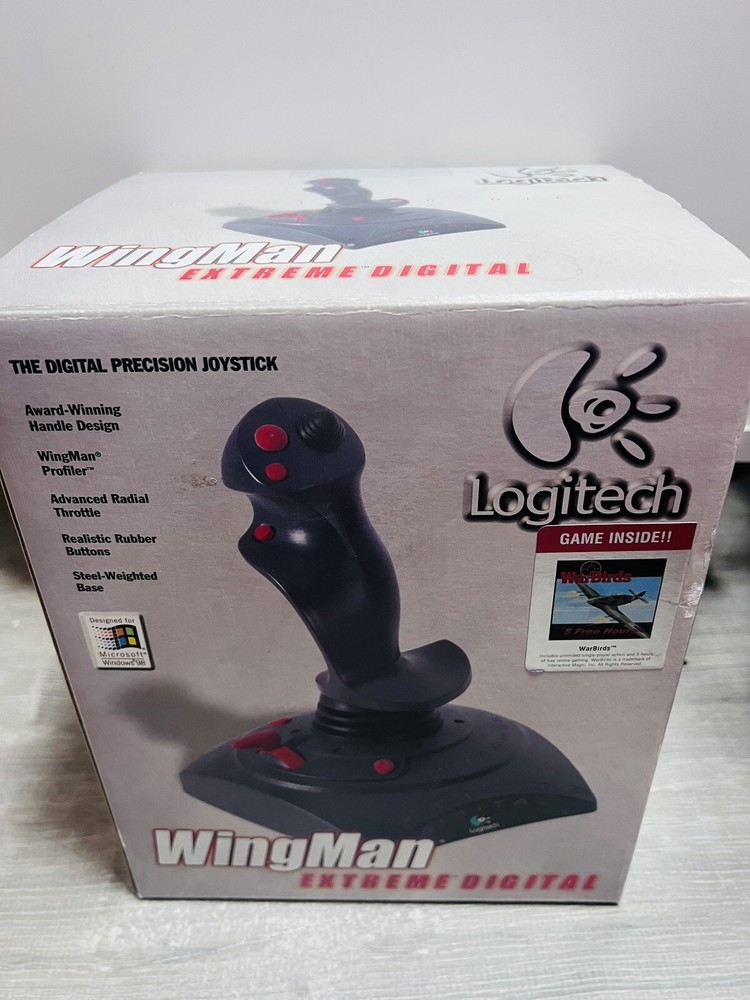 Vintage Logitech Wingman Extreme Digital 3D Joystick In Original Box EUC