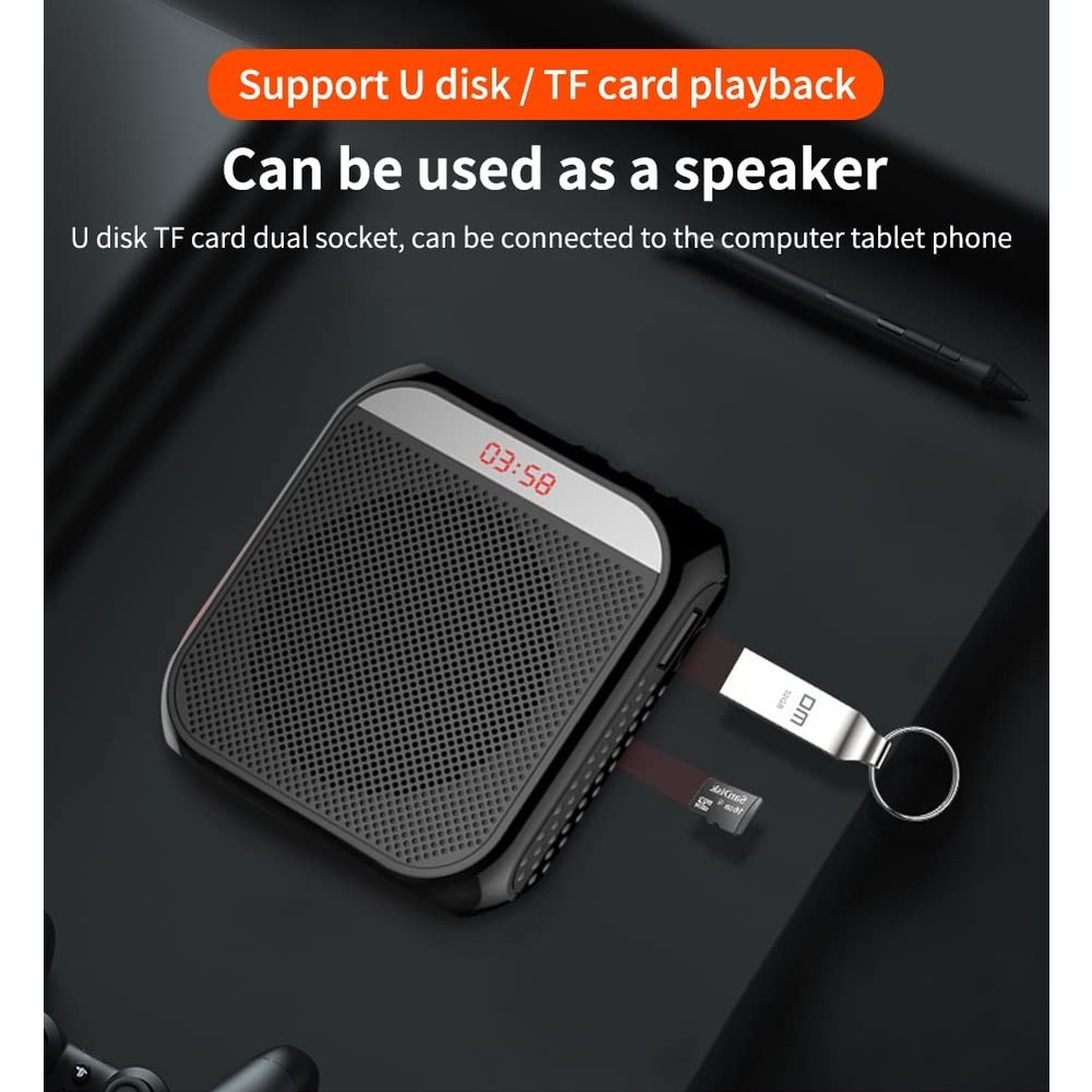 Portable Amplifier, Rechargeable Teacher Microphone, MiNi Amplifier System, C...