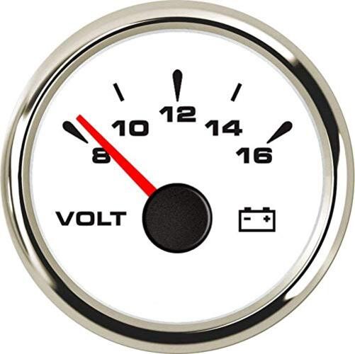 SAMDO 7 Backlight 52mm Universal Digital Voltmeter Gauge Volt Meter 8-16V White