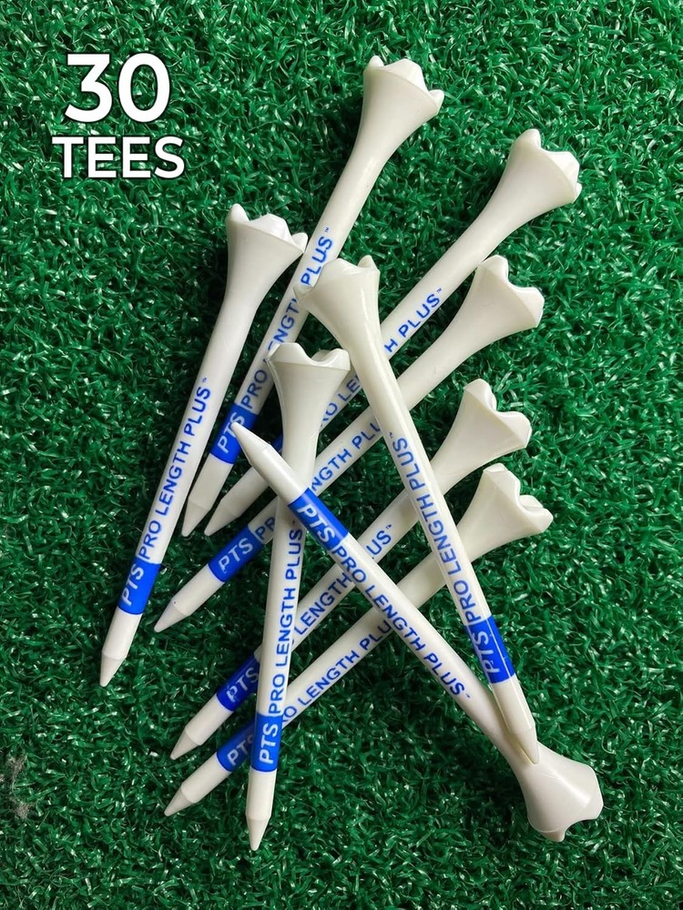 Professional Grade Plastic Golf Tees, 30 Count - Perfect for Drivers & Woods