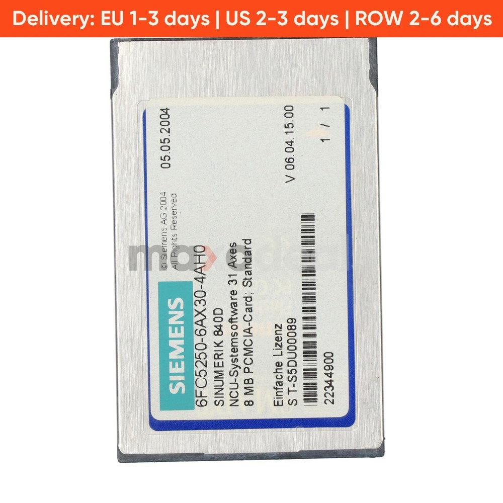 Siemens 6FC5250-6AX30-4AH0 Sinumerik 840D System Software Used UMP