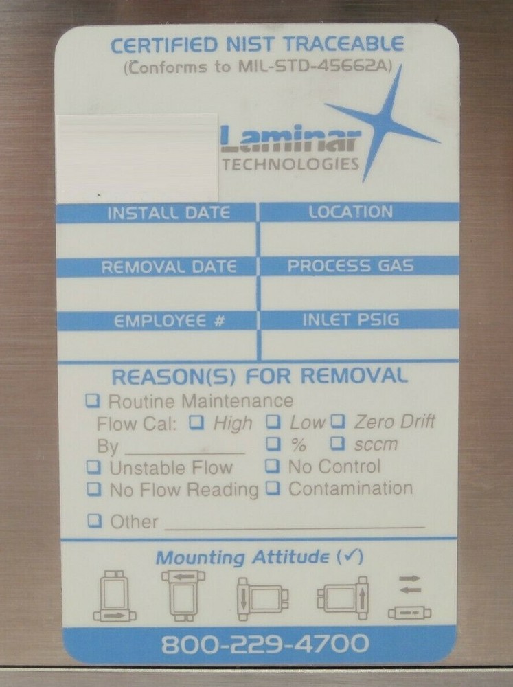 UNIT Instruments UFC-8160 Mass Flow Controller MFC 200 SCCM SF6 Working Spare
