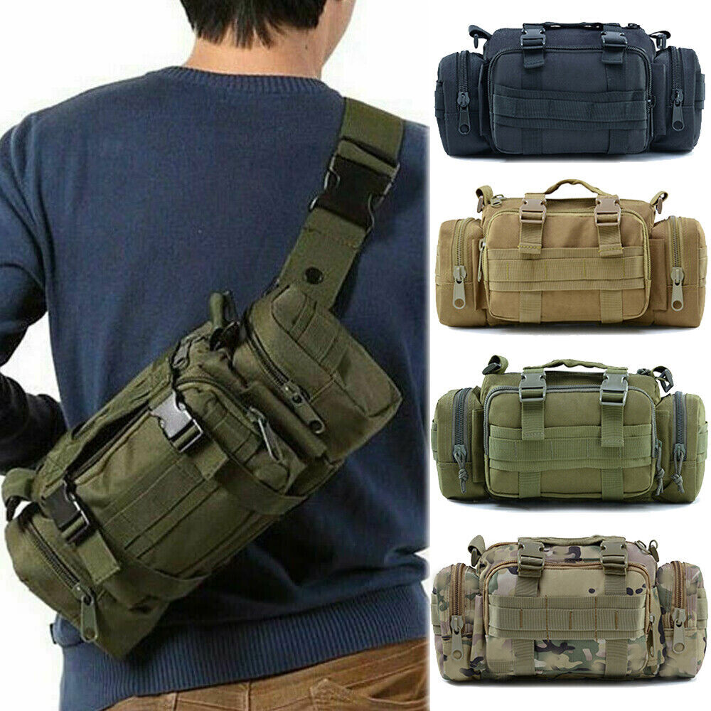 Tactical Military Chest Fanny Shoulder Waist Bag Hunting Bike Molle Camping Pack