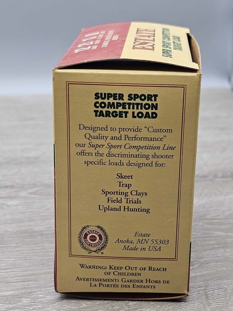 Estate 20 Gauge Game and Target Load Empty Ammo Box