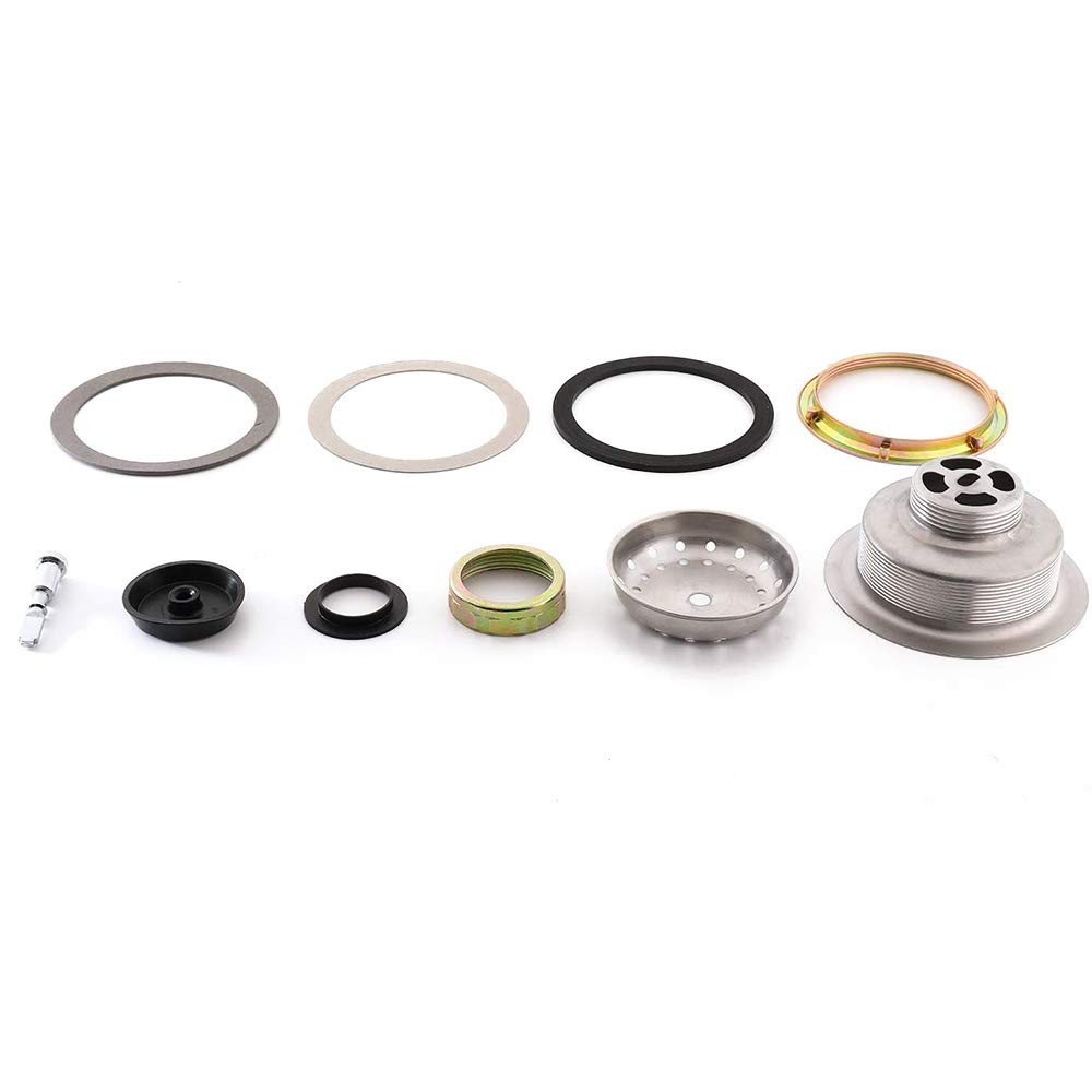 3-1/2 Inch Kitchen Sink Drain Assembly with Strainer Basket/Drain Stopper, Al...