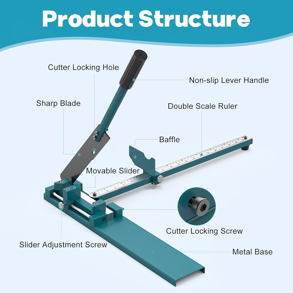 Adjustable Wire Duct Cutter Tool with Dual Scale Ruler for PVC Trunking