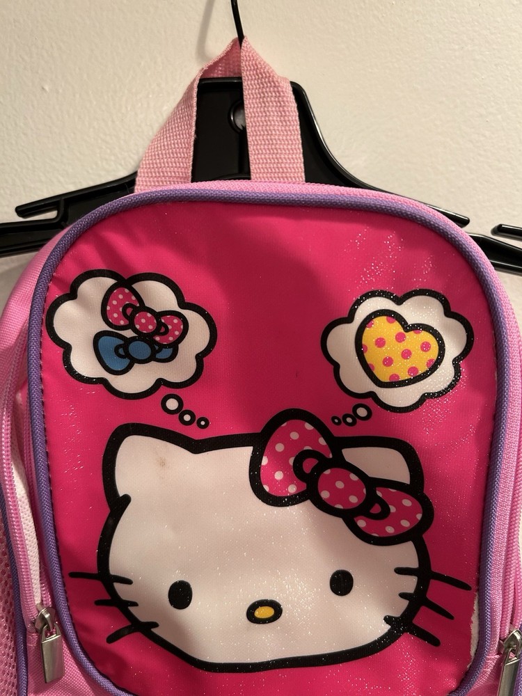 Small Kid’s Hello Kitty Pink Backpack w/ Multiple Compartments