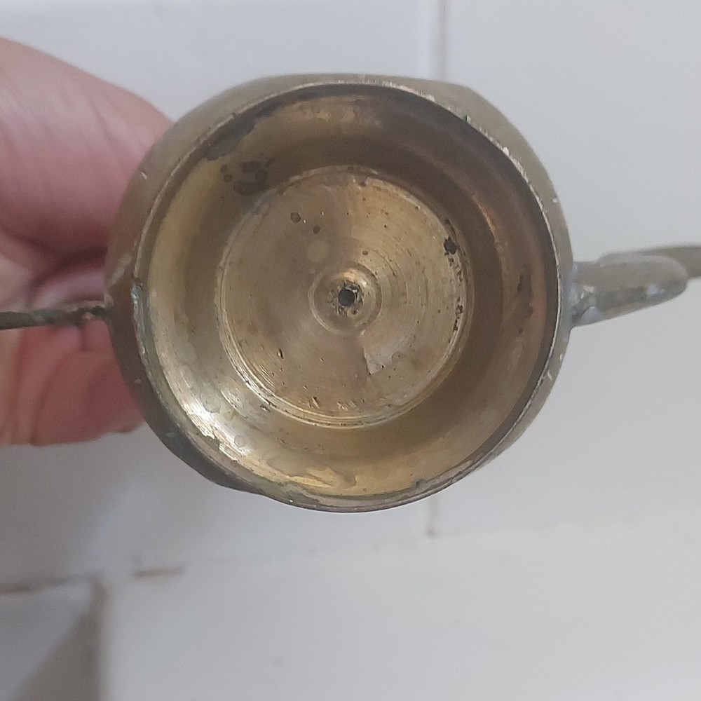 Middle Eastern Brass Dallah Coffee/Tea Pot, Long Spout, Engraved