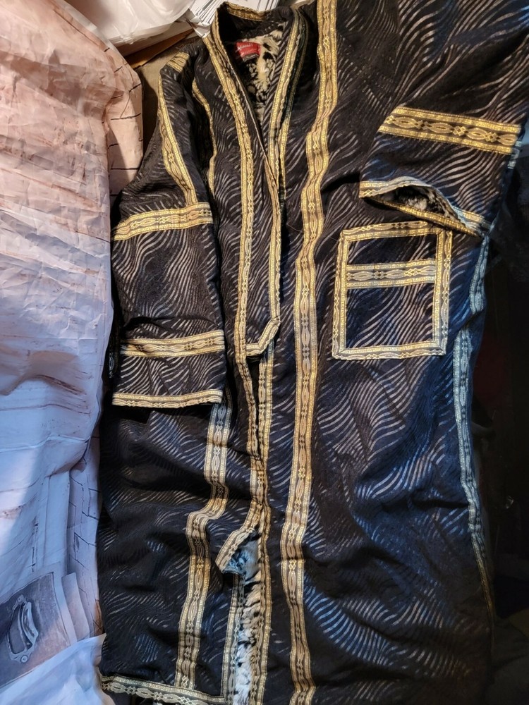 Arabic fur gold black robe