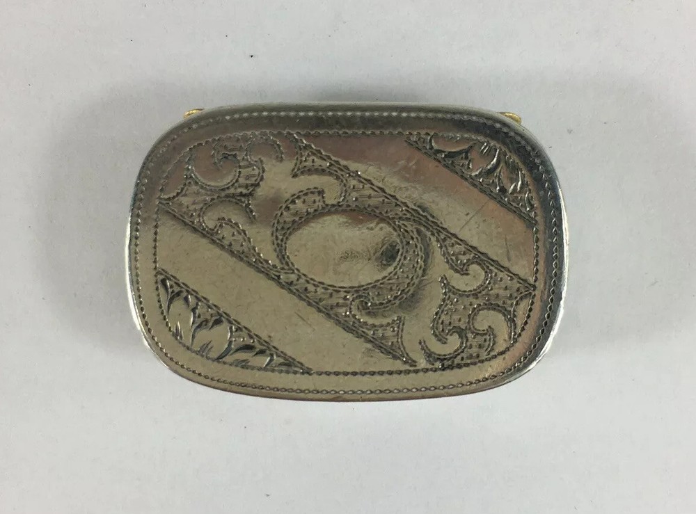 Antique 1809 John Thropp Georgian Solid Silver Patch Box Hinged Lid 8g