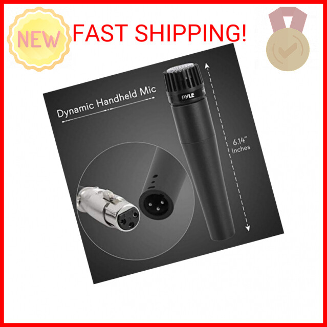 PylePro Dynamic Handheld Microphone, Professional Moving Coil Mic with Built-in