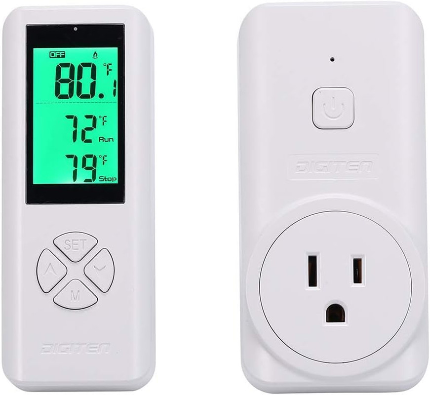 DIGITEN WTC100 Wireless Thermostat Outlet Digital Temperature Controller Plug-In