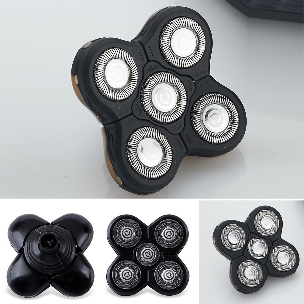 Men Electric Shavers Replacement Heads 5 in 1 Razor Replaceable Black-1pcs