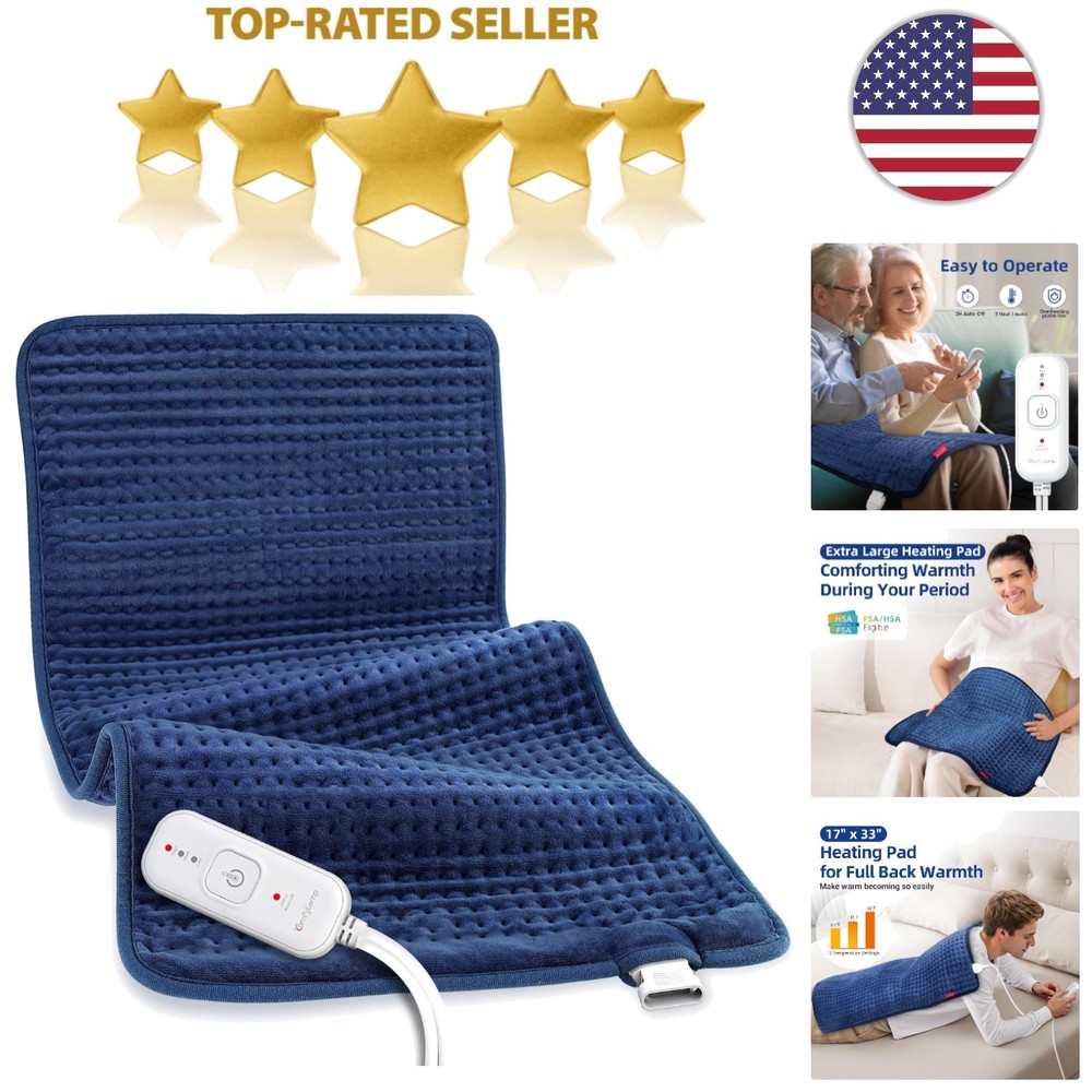 Washable Electric Heating Pad, FSA HSA Approved