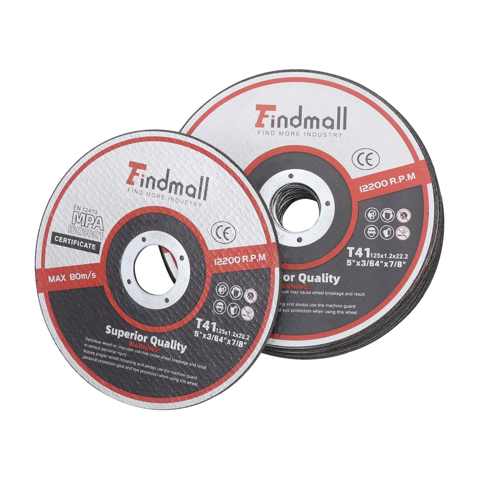 50 Pack 5"x.045"x7/8" Cut-off Wheel - Metal & Stainless Steel Cutting Discs