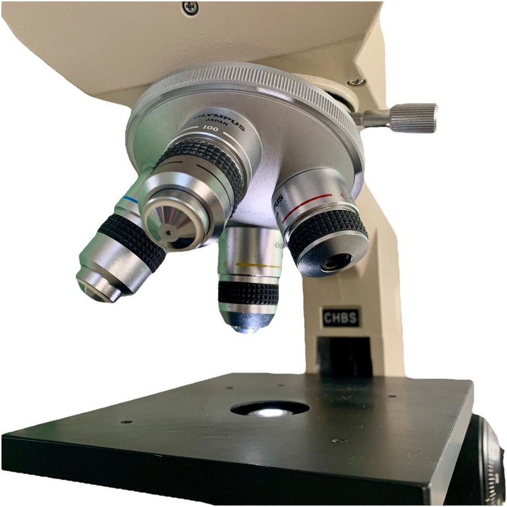Olympus CHB-001 Model Microscope 4 Objectives w Manual Case Accessories EUC