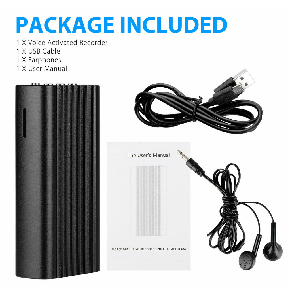 240 Hr Spy Mini MP3 Digital Voice Activated Recorder 16GB Audio Recording Device